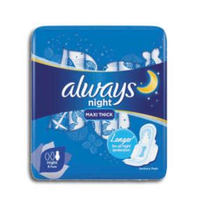 ALWAYS PADS MAXI NITE PADS 8`S