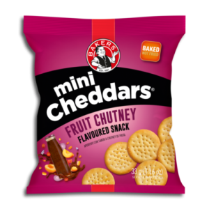 BAKERS MINI CHEDDAR FRUIT CHUTNY 6X33G
