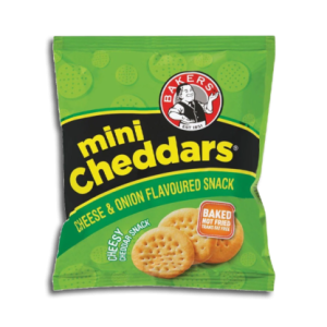 BAKERS MINI CHEDDARS CHEESE&ONION6X33G