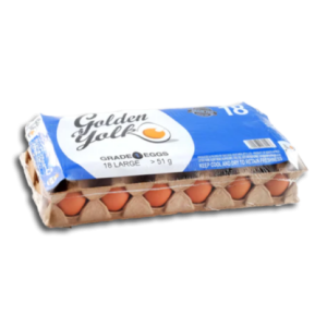 GOLDEN YOLK MEDIUM EGGS TRAY 18S