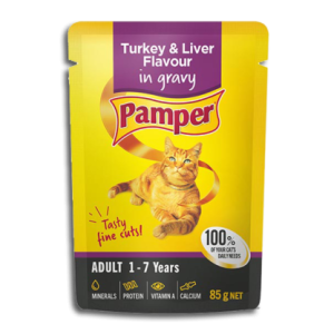 PAMPER WET C/FOOD TURKEY&LIVER JELLY 85G